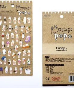 A Yellow Giraffe Funny Sticker World: Popo Rabbit