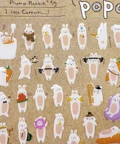 A Yellow Giraffe Funny Sticker World: Popo Rabbit