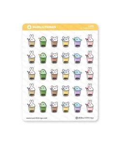 SumLilThings Boba Drinks Planner Sticker Sheet