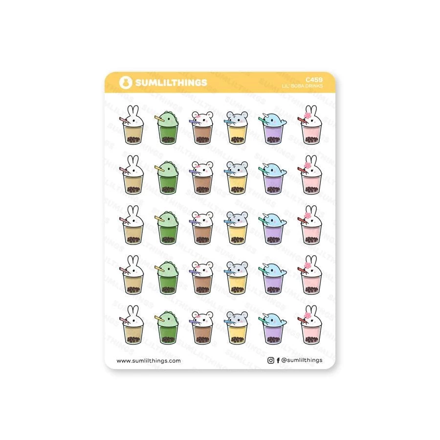 Best Pirce π₯ SumLilThings Boba Drinks Planner Sticker Sheet π 2 SumLilThings Boba Drinks Planner Sticker Sheet