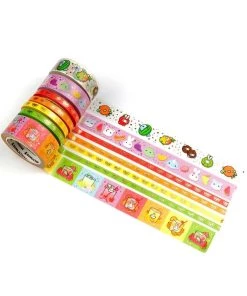 SumLilThings Stationery Splash Of Fruits Washi Tapes Gold Foil - Set Of 7