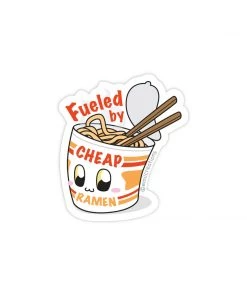 Emii Creations Stickers Fueled By Cheap Ramen Vinyl Sticker