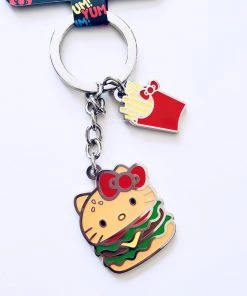 Loungefly X Hello Kitty Snacks Hamburger Enamel Keychain