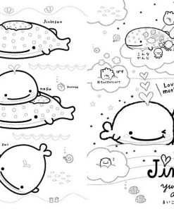 The Cute Stuff San-X Jinbesan Adult Coloring & Lesson Book (Japanese)