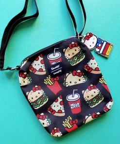 Sanrio Loungefly 𝓁𝑜𝓋𝑒𝓈 Hello Kitty Snacks AOP Nylon Passport Bag