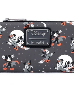 Loungefly X Disney: Halloween Mickey And Minnie Grey AOP Flap Wallet