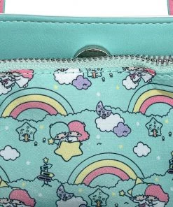 Loungefly X Sanrio: Little Twin Stars Rainbow Cloud AOP Crossbody Bag