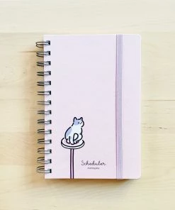 Morning Glory Hardcover Scheduler With Elastic Band Closure: Light Pink