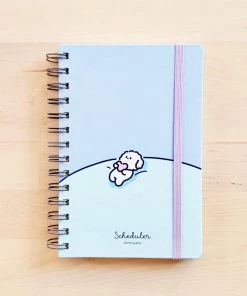 Morning Glory Hardcover Scheduler With Elastic Band Closure: Light Blue