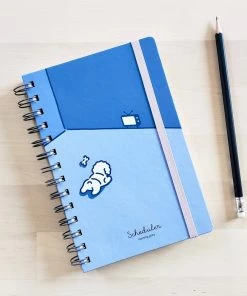 Stationery Morning Glory Hardcover Scheduler With Elastic Band Closure: Dark Blue