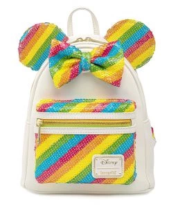 Loungefly X Disney: Minnie Mouse Sequin Rainbow Mini Backpack