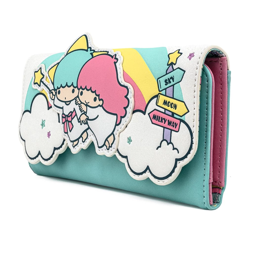 Best Sale ✨ Loungefly X Sanrio Little Twin Stars Rainbow Cloud Trifold Wallet ❤️ 3 Loungefly X Sanrio Little Twin Stars Rainbow Cloud Trifold Wallet