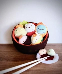 San-X Sumikko Gurashi Plushies: Sushi Bowl & Garito Wasabi Set