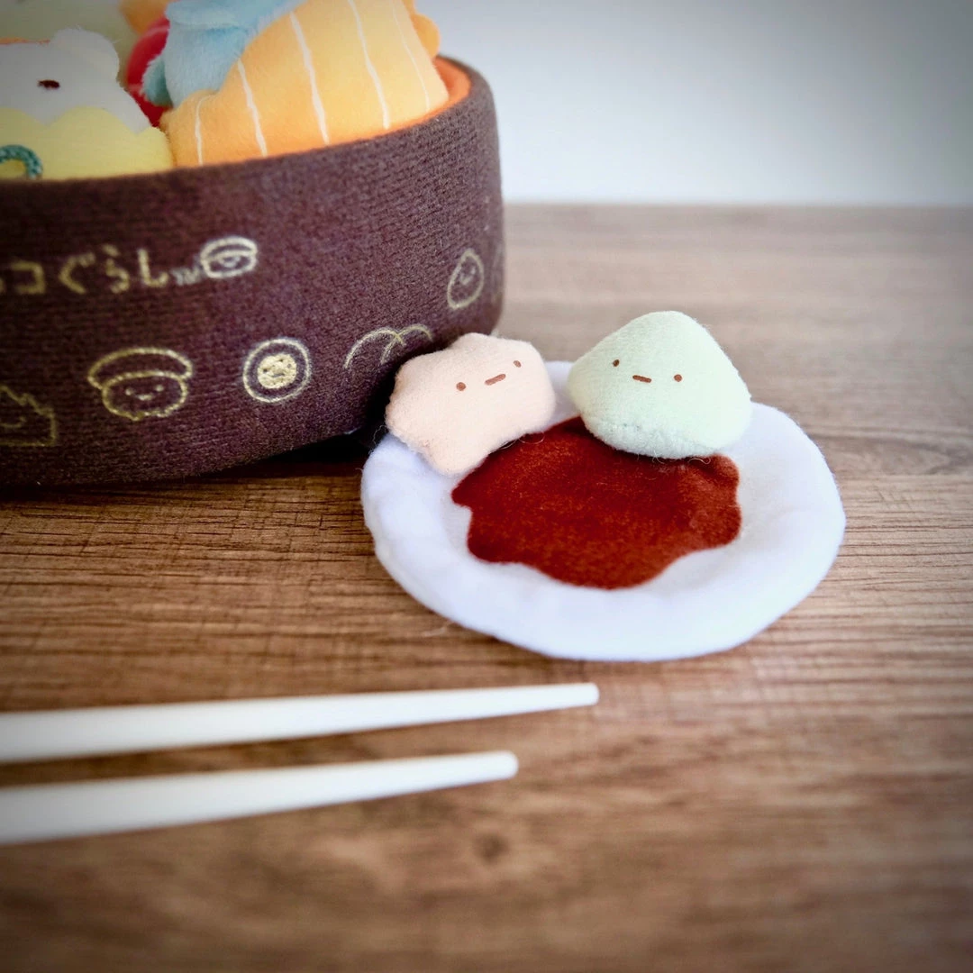 Outlet 😍 San-X Sumikko Gurashi Plushies: Sushi Bowl & Garito Wasabi Set 🎁 3 San-X Sumikko Gurashi Plushies: Sushi Bowl & Garito Wasabi Set