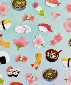 Bcmini Nekoni Stickers: Sakura & Sushi