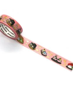 SumLilThings Stationery Lil' Sushi Bar Washi Tape Pink 15mm - Gold Foil