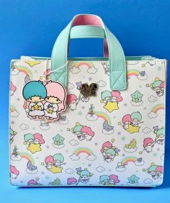 Loungefly X Sanrio: Little Twin Stars Rainbow Cloud AOP Crossbody Bag
