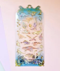 Bcmini Nekoni Stickers: Crystal Gel Dinosaurs Stationery