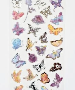 Bcmini Stationery Nekoni Stickers: Crystal Gel Butterflies