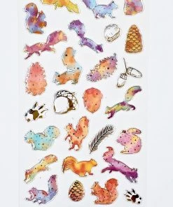 Bcmini Nekoni Stickers: Crystal Gel Squirrels