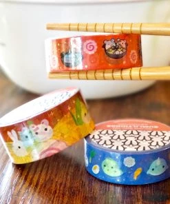 SumLilThings Slurp Of Ramen Washi Tapes Gold Foil - Set Of 3